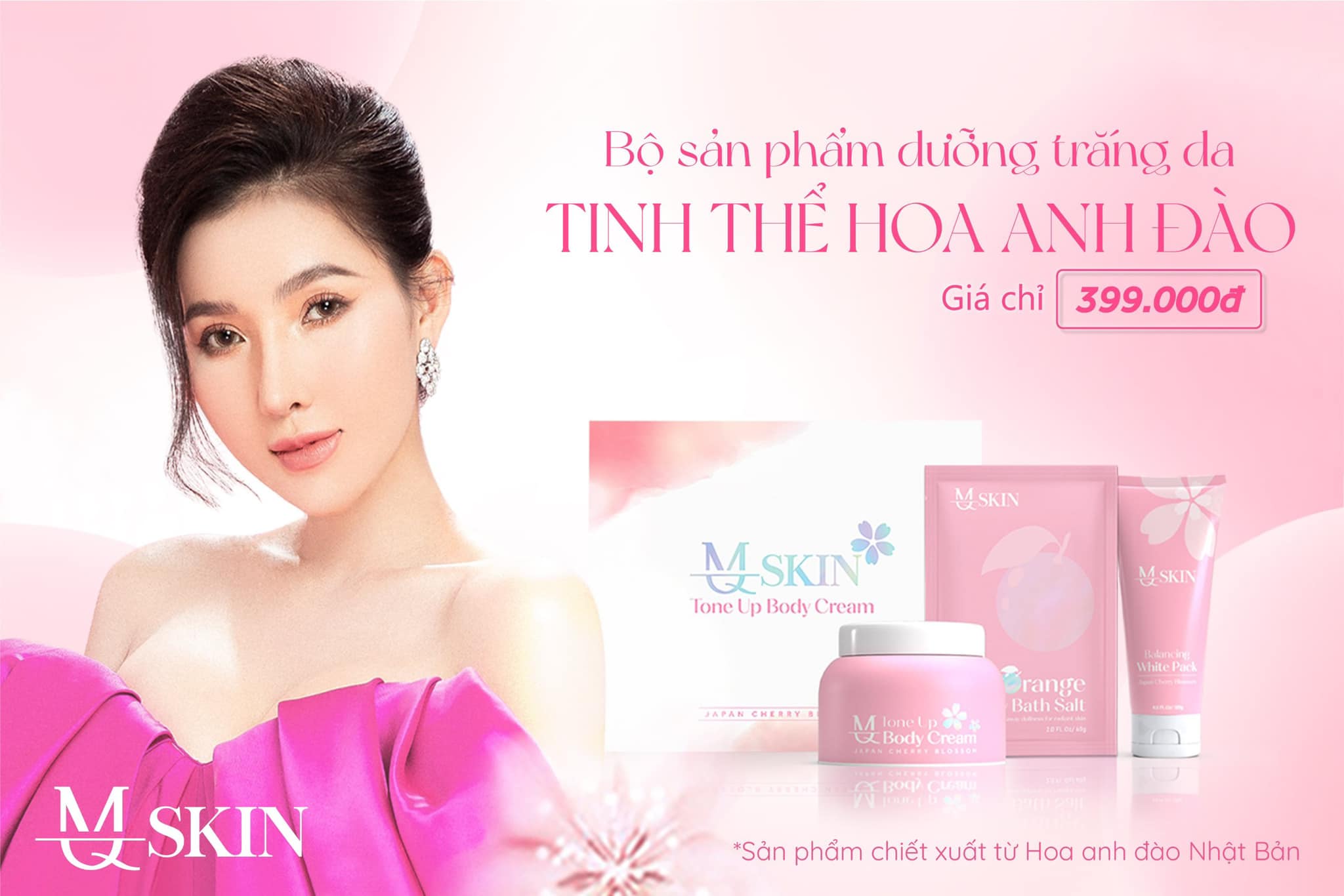 Bộ dưỡng trắng hoa anh đào MQ Skin