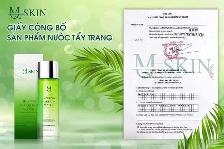 Phiếu công bố tẩy trang nhân sâm MQ Skin